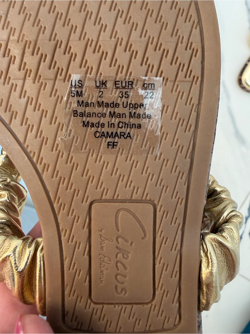 Sam Edelman Gold Metallic Medallion Thong Sandals - Picture 4 of 4